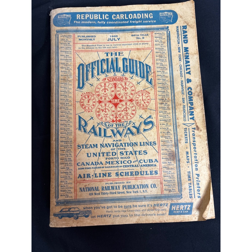 1963 Official Guide Railways Steam Navigation Lines Time‎ Tables Trains